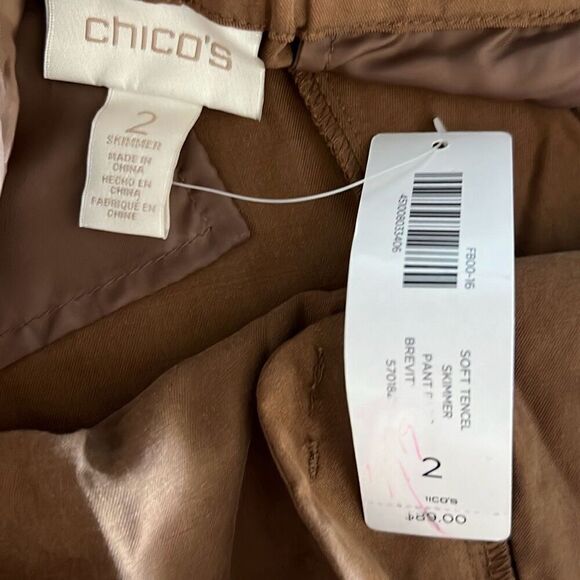 Chicos Brown Skimmer Trouser Pants Ultimate Fit Size 2 12 New - Picture 6 of 7